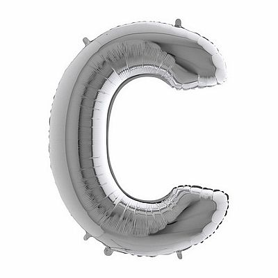 Foliové písmeno C stříbrné 102 cm