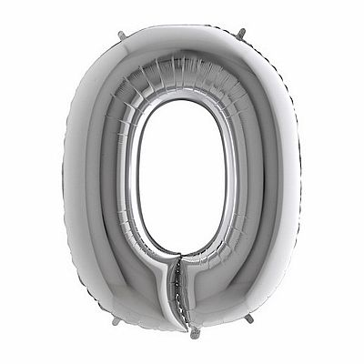 Foliové písmeno O stříbrné 102 cm