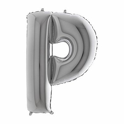 Foliové písmeno P stříbrné 102 cm