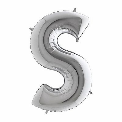 Foliové písmeno S stříbrné 102 cm