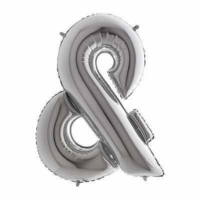 Foliový symbol And & stříbrný 102 cm