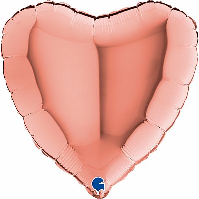 Fóliový balónek Srdce rosegold 46cm