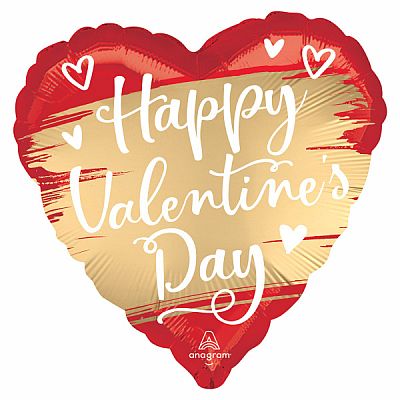Foliový balonek Satin Luxe golden - Happy Valentýn 43 cm