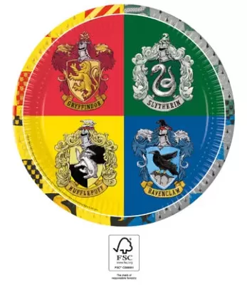 EKO papírové talíře - Harry Potter Bradavické koleje 23cm 8ks