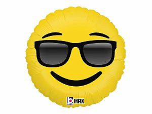 Fóliový balónek Emoji s brýlemi 46cm