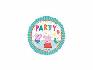 Fóliový balónek Kruh - Prasátko Pepina party 43 cm