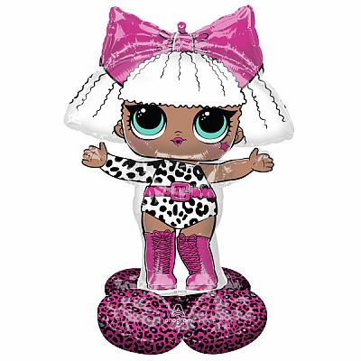 AirLoonz - stojící obří balónek LOL Glam Diva - 119 cm
