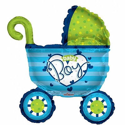 Fóliový balónek Kočárek BABY BOY 91 cm