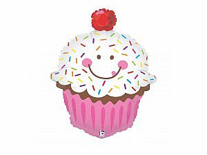 Fóliový balónek Usměvavý Cupcake 86cm
