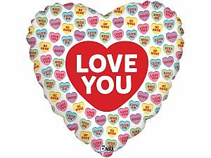 Fóliový balónek Love You Srdíčka 46cm