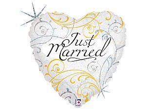 Fóliový balónek Just Married Ornamenty 46 cm