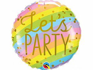 Fóliový balónek Kruh - duhové LET'S PARTY 45cm