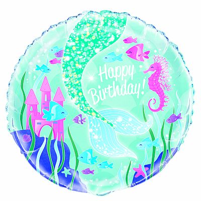 Fóliový balónek Kruh - Mořská Víla HB 45cm