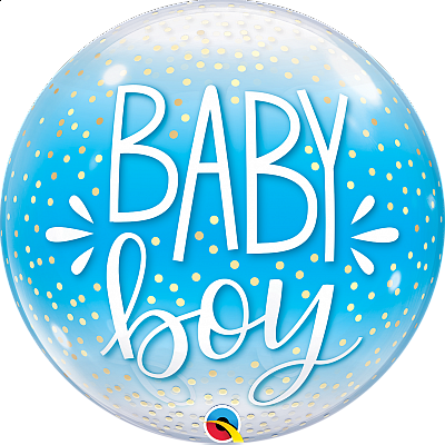 Bublina - BABY BOY modrá a konfety 56cm