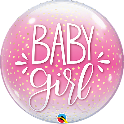 Bublina - BABY GIRL růžová a konfety 56cm