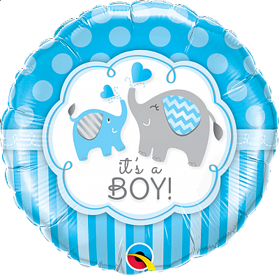 Fóliový balónek Kruh - Sloníci It´s a boy! 46cm
