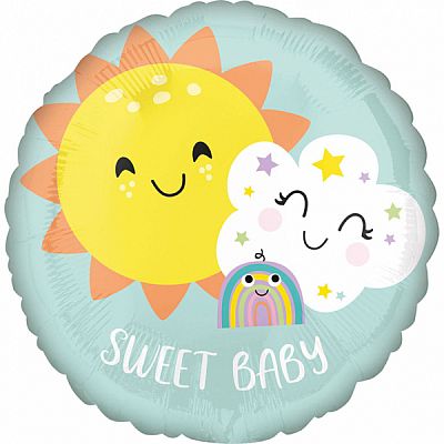 Fóliový balónek Kruh - Sweet Baby 43cm