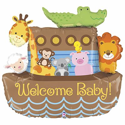 Fóliový balónek Noemova archa Vítej baby 94cm