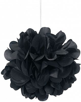 Dekorační závěsné pom pomy černé 3ks, 23cm