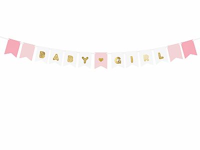 Závěsný baner "Baby girl" růžový