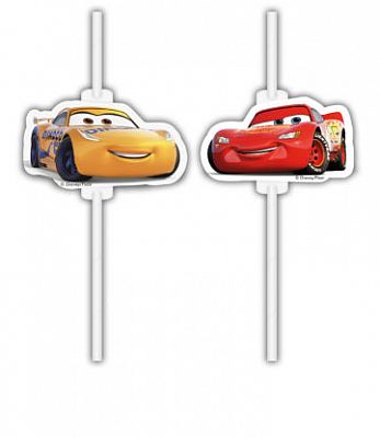 Papírová brčka - Cars  3 Disney 4ks