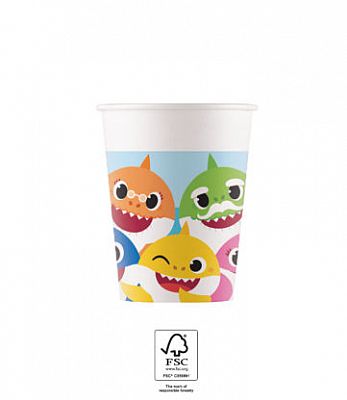 EKO papírové kelímky - Baby Shark 200ml/8ks