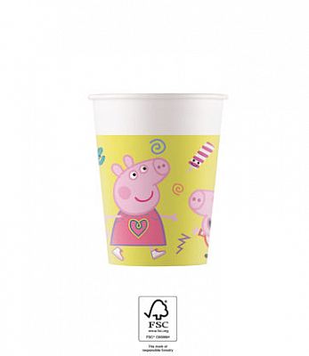 EKO papírové kelímky - Prasátko Pepina 200ml/8ks