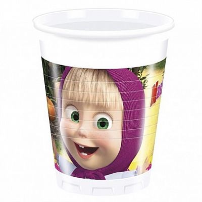 Plastové kelímky - Máša a Medvěd 200ml/8ks (Plastové kelímky - Máša a Medvěd 200ml/8ksv)