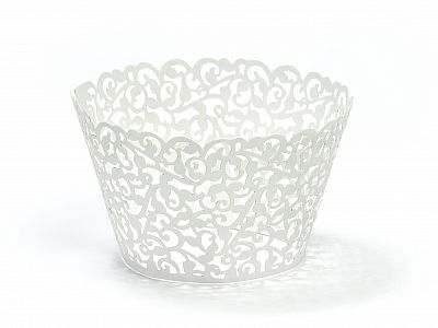 Košíček na cupcake 5.5 x 8.5cm, bílý 10ks