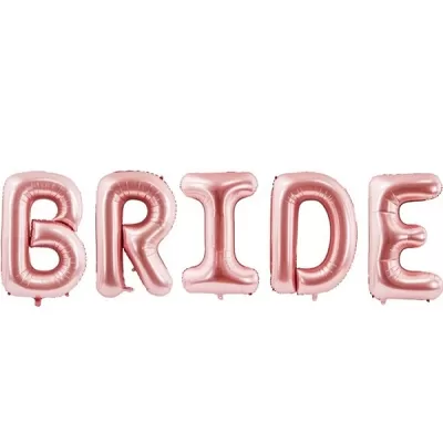 Fóliový balónek Nápis Bride růžové zlato 280 x 86 cm