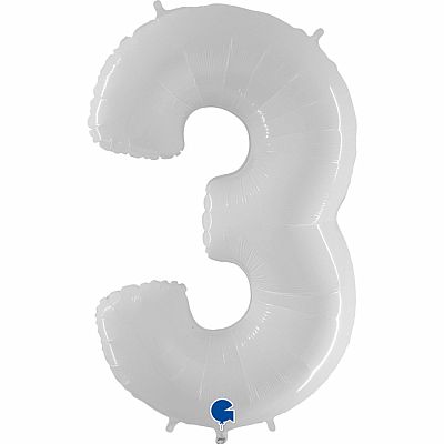 Fóliová číslice bílá lesklá 3 - 102 cm