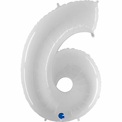 Fóliová číslice bílá lesklá 6 - 102 cm