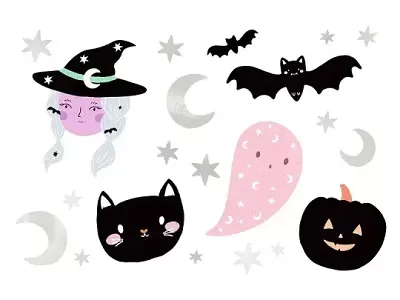 Dětské tetování čarodějnice - Halloween 20 ks