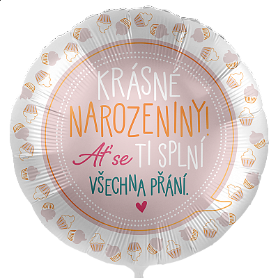 Foliový balonek Krásné narozeniny CZ 43cm