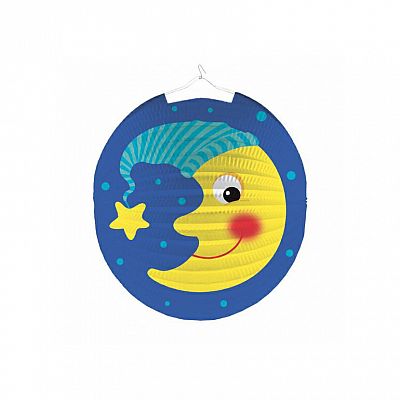 Závěsný lampion kulatý modrý měsíc