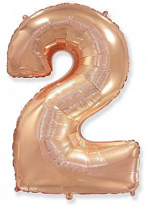 Foliová číslice - rosegold 2 102cm