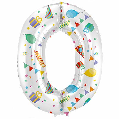 Foliová číslice - Party Joy 0 - 86 cm