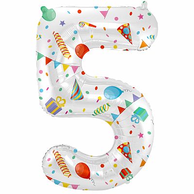 Foliová číslice - Party Joy 5 - 86 cm