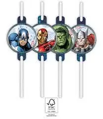 EKO papírová brčka - Avengers (Marvel) 4ks