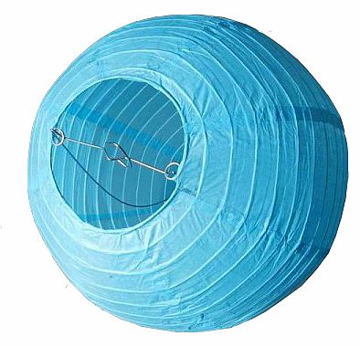 Lampion kulatý 30 cm modrý