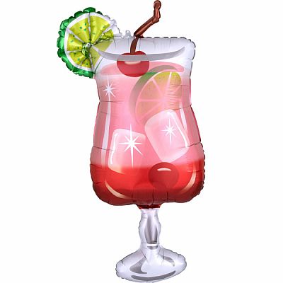 Fóliový balónek - Sklenka Gin Fizzu - 93 x 45 cm