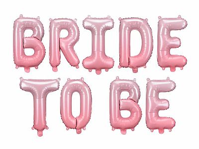 Fóliový nápis BRIDE TO BE růžový 340 x 35 cm