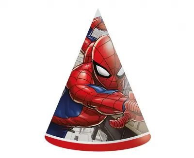 Papírové party čepičky Spiderman - Crime Fighter 6 ks