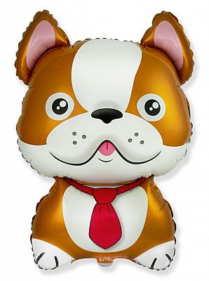 Fóliový balónek Francouzský buldoček hnědý 71 cm
