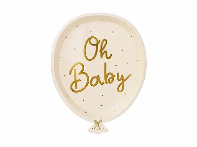 EKO Papírové party talíře Oh baby! - 17.5x22 cm