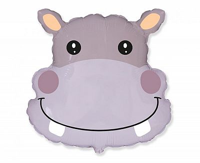 Fóliový balónek hlava - Hroch 61 cm