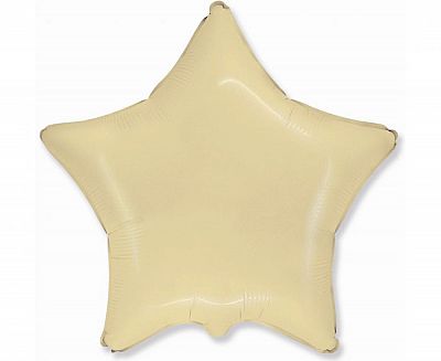 Foliový balonek hvězda vanilková 45 cm - Nebalený
