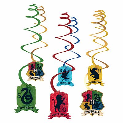 Závěsné spirály Harry Potter - Bradavické koleje 6 ks