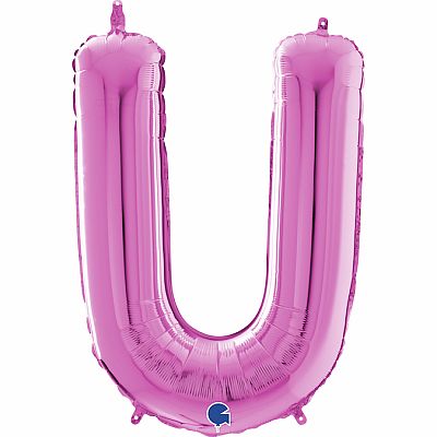 Písmeno růžové U (66cm,26")