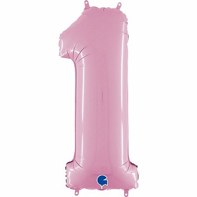 Číslice 1 pastelová růžová (66cm,26")